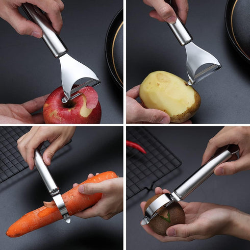 Potato Vegetable And Fruit Peelers For Kitchen,Kyraton Y Shaped And I Shaped Quality Stainless Steel Peelers,Sharp Blade And Ergonomic Non Slip Ea...