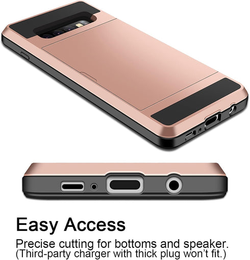 Vofolen for Galaxy S10 Plus Case Wallet Card Holder ID Slot Sliding Hidden Pocket Anti-Scratch Dual Layer Protective Hard Shell Rugged TPU Bumper ...