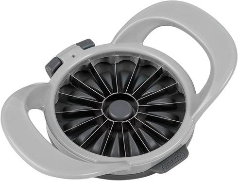 PrepWorks by Progressive Dishwasher Safe 16-Slice Thin Apple Slicer and Corer with Attached Safety Cover (Grey)...