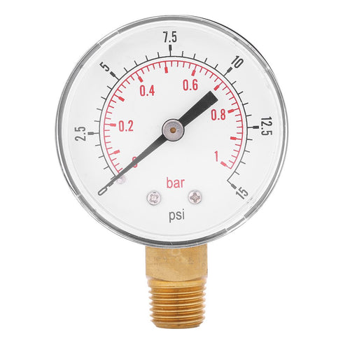 Low Pressure Gauge for Fuel Air Oil Water 0-15psi/0-1bar 1/4" BSPT Bottom Mount Oil Pressure Gauge...