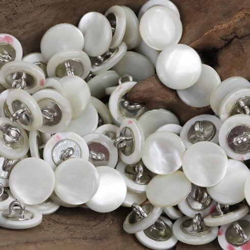 10 Pieces Genuine White Mother of Pearl Buttons with Shank Natural Pearl MOP Buttons for Shirts Dresses Skirts Polo Clothes DIY Craft (Diameter 11...