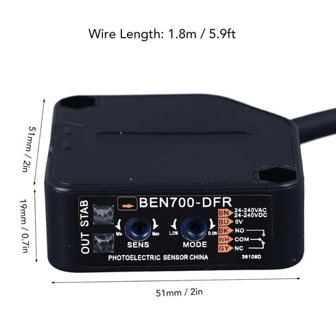 Photoelectric Switch - Photoelectric Beam Sensor Dusk to Dawn Sensor, High Accuracy Diffuse Reflection Infrared Proximity Switch...