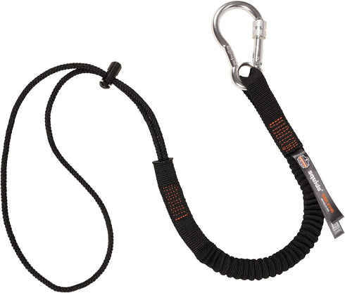 Ergodyne Squids 3105 Tool Lanyard with Aluminum Screw Lock Carabiner, Tool Weight Capacity 15lbs , Black...