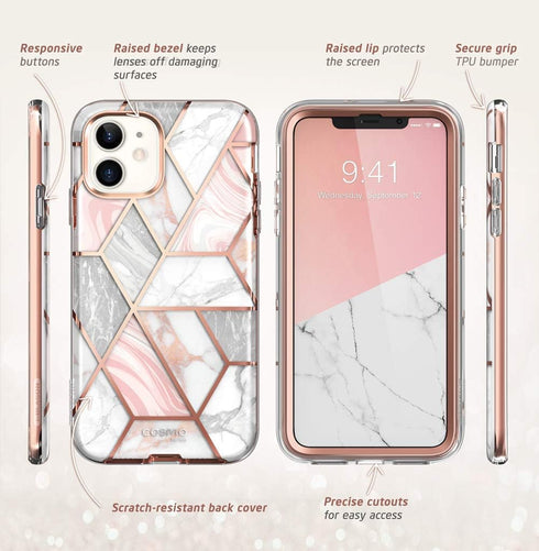 i-Blason Cosmo Series Case for iPhone 12 / iPhone 12 Pro 5G 6.1 inch (2020 Release), Slim Full-Body Stylish Protective Case with Built-in Screen P...