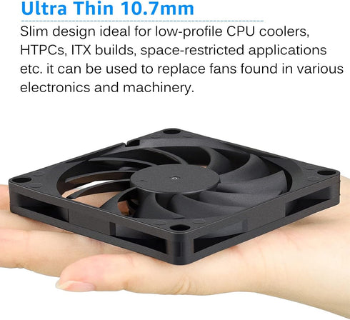 Gdstime 80mm x 80mm x 10mm DC 5V Brushless Cooling Fan 2PIN...