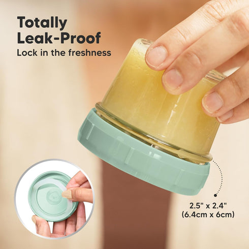 KeaBabies 12pk 4oz Glass Baby Food Containers - Leak-Proof, Microwavable Small Baby Glass Jars with Lids, Baby Food Storage Containers, Baby Snack...