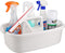 Cleaning Supplies Caddy, Household Tool Organizer with Handle, Portable Plastic Bucket for Shower Essentials Storage, White...