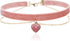 2Pcs Bling Bling Velvet Choker Necklace Set with Heart Pendant - Romantic Pastel Pink and Mint Green - Adjustable Collars for Women...