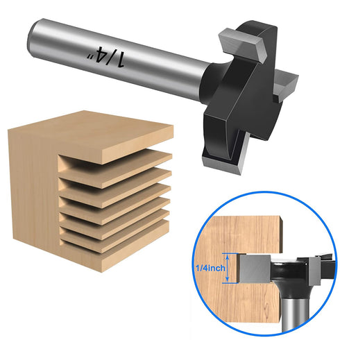 CNC Spoilboard Surfacing Router Bits, 1/4“ Shank 1” Cutting Diameter Dado and Planer Router Bits Spoilboard Cutter with Removable Inserts, Carbide...
