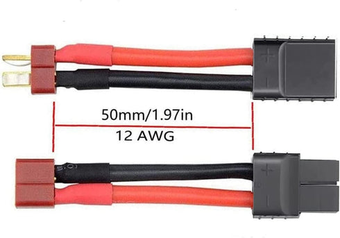 2pcs RC Lipo Battery Charger Conversion Cable Adapter Wire T Plug Male Female Connector Compatible with Slash, Rustler, Stampede, Bandit, E Revo L...