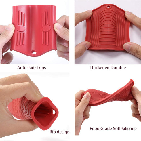 3 Pack Silicone Hot Handle Holder, Assist Pan Handle Sleeve Pot Holders Cast Iron Skillets Handles Grip Covers NonSlip Heat Resistant for Pots Ena...