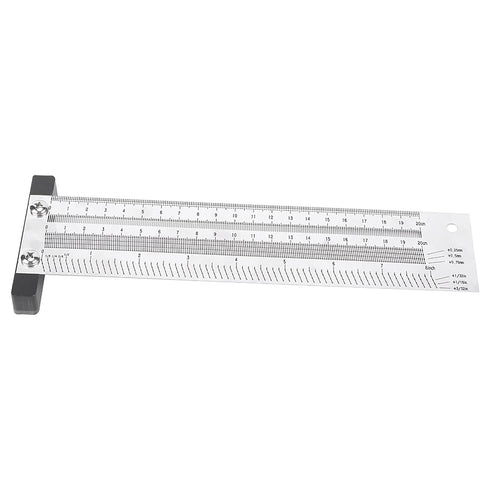 T Type Marking Ruler Hole Ruler Woodworking Marking Scribing Line Ruler Carpenter Line Gauge Measuring Tool (8 inches)...