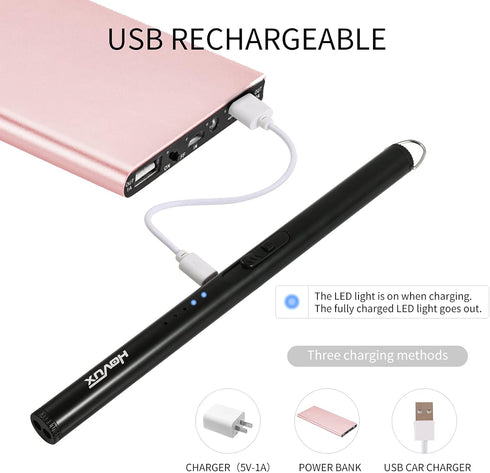 Candle lighter, HOVUX Upgraded USB Electric Lighter Arc Plasma Lighter Rechargeable with LED Battery Display, Safety Switch Windproof Hook Long Li...