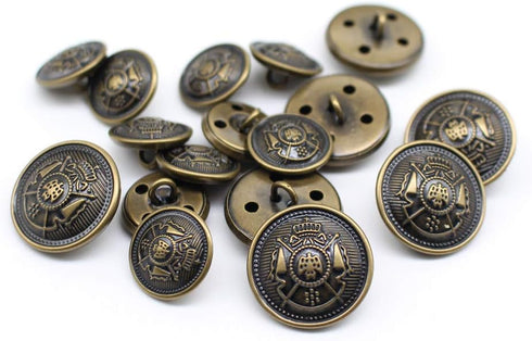 14 Pieces Antique Metal Buttons 15mm 20mm Blazer Buttons Set for Blazers, Suits, Sport Coat, Uniform, Jackets (MB20170)...