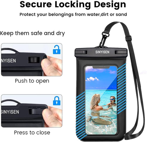 Waterproof Phone Pouch 2Pcs(S+L),Waterproof Phone Lanyard Case,IPX8 Floating Waterproof Phone Case Dry Bag for iPhone 15 14 Pro 13 13 Pro Max 12 1...