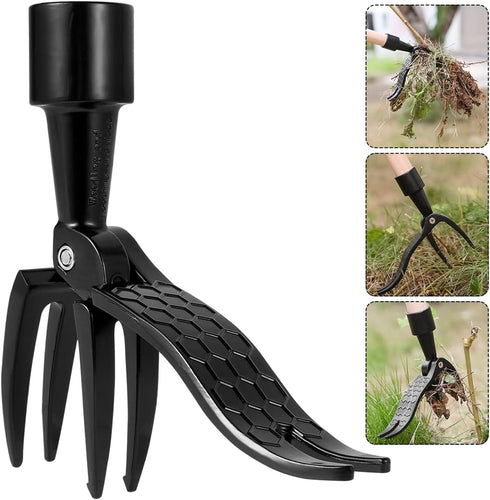 Weed Picker with Handle Stand Up Weed Puller Tool for Garden Adjustable Weeder Weed Removal with Non-Slip Metal Front Claws, Easy to Carry, No Squ...
