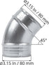 3" Inch 45? Degree Galvanized Steel Duct Elbow - Pressed Industrial Connector Bend - Ventilation Pipe Fitting - Dryer, Exhaust, Extractor Hood Air...