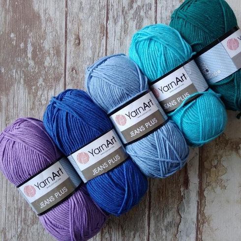 Yarn Art Jeans Plus Yarn, 55% Cotton 45% Polyacrylic, 100 g (3.5 oz), 160 m (174 yds), Yarn Weight: 4 : Worsted-Aran (74)......
