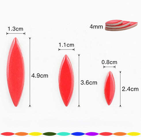 200g Ceramic Mosaic DIY Set Colorful Petal Ceramics Leafy Vein Mosaic Tiles Craft Materials Mosaic Art Materials - Red...