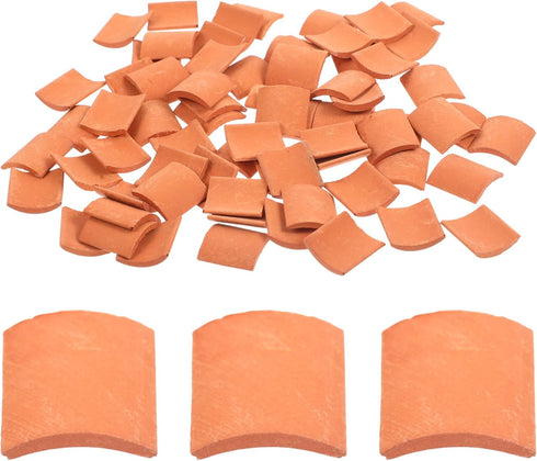 80pcs Roof Tiles Model Building Set Miniature Tiles Roof Tiles 1?16 Dollhouse Fake Tiles Model Landscape Accessories for DIY Kitchen Garden Dioram...