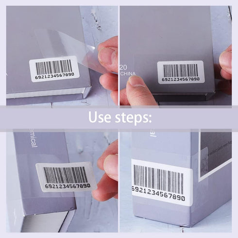 1000 Pcs Label Protectors, Clear Label Protectors Address Labels for Protecting Barcodes, Numbers, Books, Food Labels in Laboratory, Library, Offi...