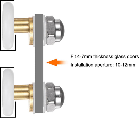 uxcell Shower Door Roller Runner Wheel 25mm Diameter Replacement Part Bathroom Glass Shower Sliding Door Runner Roller, (1 Set 4pcs)...