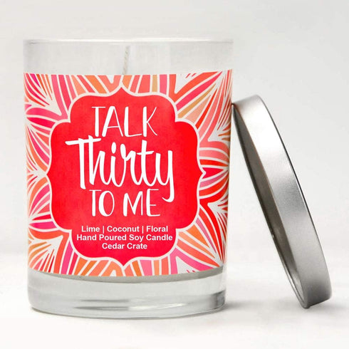 30th Birthday Candles for Her, Women, Sister Bestie - Talk Thirty to Me, 30th Birthday Candles Gifts for Women, 100% Soy Wax, Made in USA...