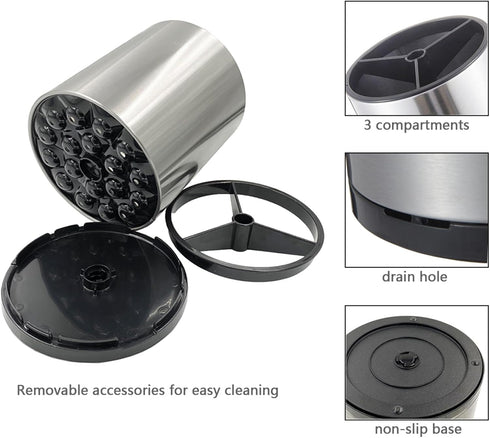 Stainless Steel Rotating Utensil Holder, 6.2L X 6.2W X 8H...