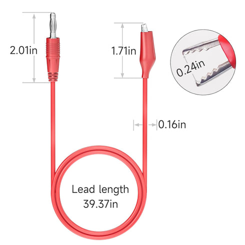 Goupchn 4mm Banana Plug to Alligator Clip Test Leads Crocodile Clips Copper Soft Flexible Cable Wire Set 2PCS Red Black...
