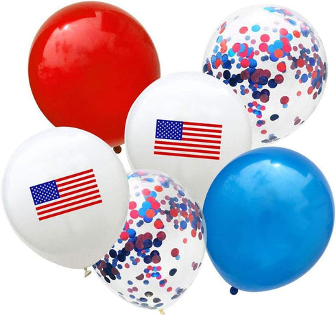 BinaryABC Patriotic Latex Balloons Confetti Balloons,4th of July Balloons,25Pcs...