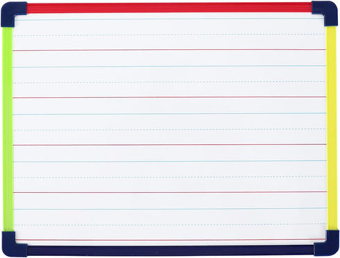 Dry Erase Board, Magnetic Whiteboard 2-Sided 9 x 12 Inches with Colored Frame, Handwriting Lines Front Blank Back...