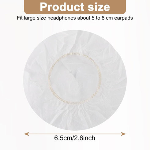 100PCS Headphone Ear Covers Disposable Earphone Overs Sanitary Non-Woven Stretch Earpad Covers Earcup Covers Fit for Most on Ear Headphones (6.5cm...