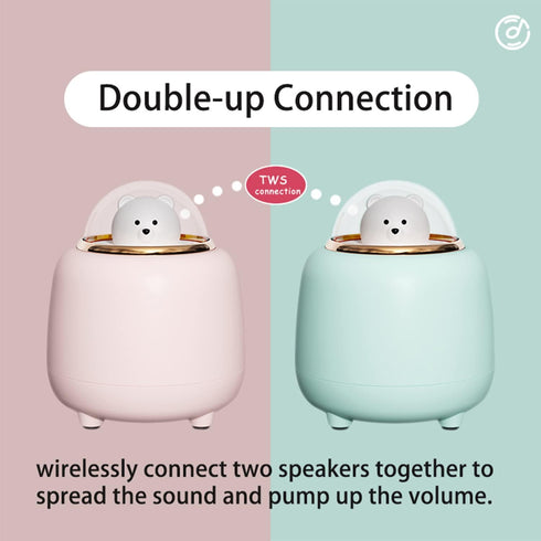 Bluetooth Speaker with Lights, Bear Wireless Speaker with Adjustable Dual Night Light for Kawaii Room Decor, Birthday Gifts for Women Teen Girls C...