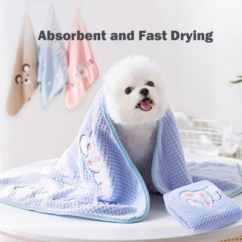 Microfiber Pet Bath Towel Dog Towel.Dog Towel Soft Absorbent Drying for Small Medium Large Dogs and Cats with Great for Bathing and Grooming (L(23...