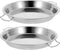 Luxshiny 2PCS Stainless Steel Roasting Pan, Pizza Cake Baking Tray Round Roaster Pan Stainless Steel Drip Pan for Turkey Baking,Roast Chicken...