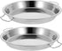 Luxshiny 2PCS Stainless Steel Roasting Pan, Pizza Cake Baking Tray Round Roaster Pan Stainless Steel Drip Pan for Turkey Baking,Roast Chicken...