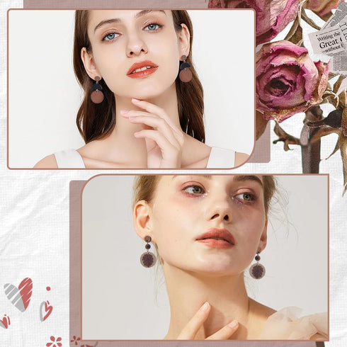 1 Box 50Pcs Wood Earring Stud Posts Wooden Earring Studs Blank Round Flat Pad Ear Studs with Ear Nuts and Loop Brown Earring Findings Posts for Je...