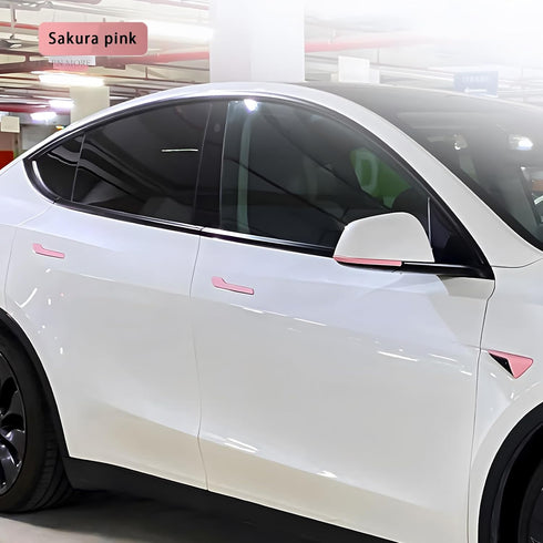 Fit Ttesl Model 3 Side Mirror Trim Strip Compatible with Model 3 2017-2023 Protect Side Mirror Trim Cover ABS Exterior Accessories(Light Pink)...