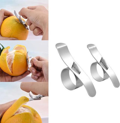 Silver Stainless Steel Orange Peeler Lemon Fruit Peeler Skin Remover Orange Parer Peeling Fruit Tool Kitchen Accessories Orange Peeler Machine Man...