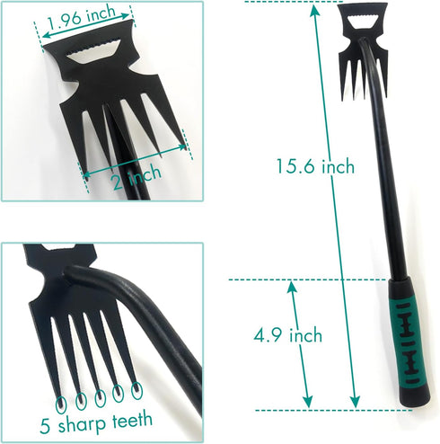 MINGRI Weed Puller Tool, Portable Garden Weeder Tool, Weed Remover Tool, Hand Weeding Tool with Gloves, Manganese Steel Forged Hand Weeder, Uproot...