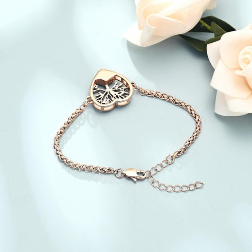 shajwo Cremation Jewelry Tree of Life Heart Urn Bracelet for Human Ashes for Women Men Adjustable Memorial Keepsake Link Bracelet...