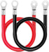 Nilight 6 AWG 20 Inch Each Battery Power Inverter Cables w/Tinned Wire Terminals Red Black 3/8 Inch Lugs Copper Parallel Oxygen-Free Wires for Sol...