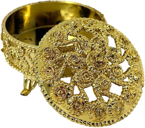 2.5 Inch Plastic Trinket Box Wedding Favor Table Decorations-Gold (12 Sets)...