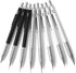 6pcs Metal Mechanical Pencil Set with Leads Refills Eraser Sharpener Storage Case 0.3 0.5 0.7 0.9 1.3 2mm Pencils Stationery Gifts Set (Silver)...
