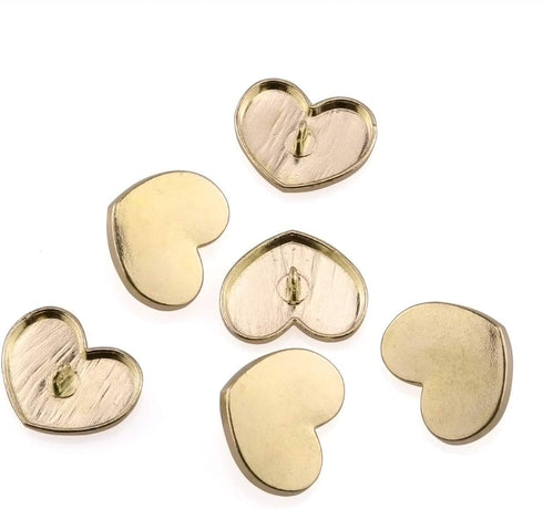 12pcs 15mm Metal Heart-Shaped Buttons Fashion Women's Sewing Garment Supplies Accessory...