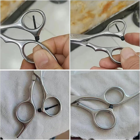 10 Pack Hair Scissor Rubber Silencer Replacement Bumper Barber Shears Stopper Hair Cutting Clipping Cutter OD 3MM Black Muffler Stick Buffer Bumpe...