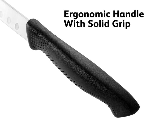 Chef 10-Inch Carving Knife with Granton Edge for Turkey Ham Meat Slicing and cutting NSF Certified CP5-10 Black...