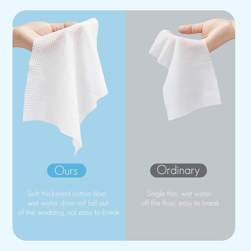 ataraxia Disposable Face Towels XL, Cotton Clean Towel for Face Travel Pack of 50, 10x12'' Extra Thick Soft Facial Cleansing Towelettes Wipes for ...