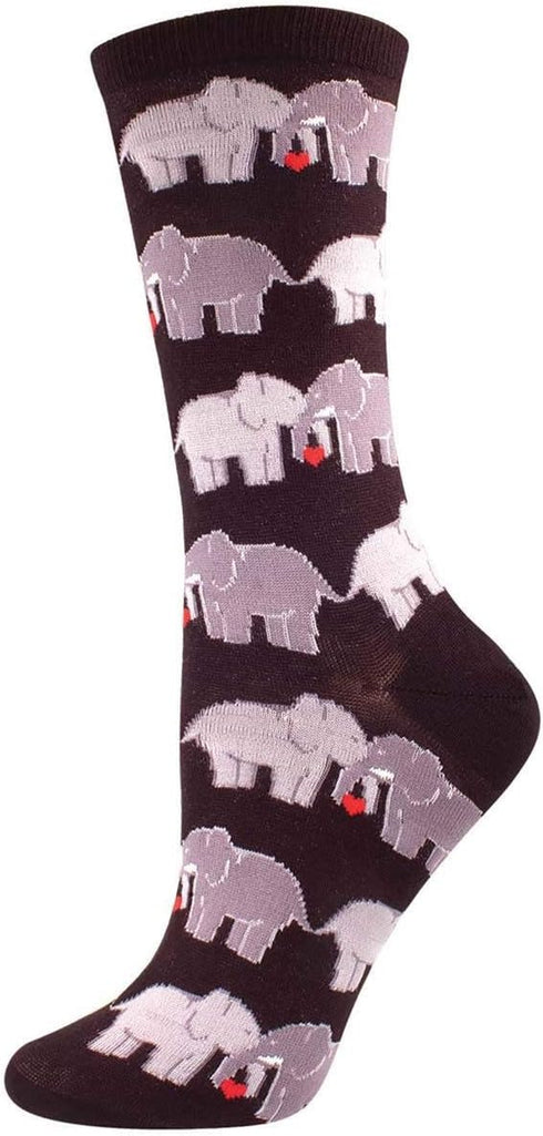 Socksmith Elephant Love Socks Black Size 9-11, 1 EA...