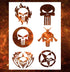 Punisher Stencil | Reusable Halloween Horror Skull Face Paint Gothic Graffiti Street Art Stencils for Painting on Wood, Glass, Wall, Rock, Fabric,...